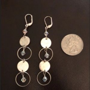 Silver Beaded Dangle Earrings